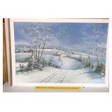 Fred Thrasher Print - Snowfall -  Signed &