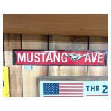 New Mustang Avenue Sign - Measures Approx. 21 x 3