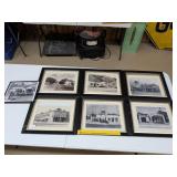 Vintage Framed Copies of Gas Station Photos