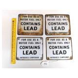 (4) New Contains Lead Metal Signs Made by Open