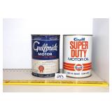 (2) Vintage Gulf Motor Oil Cans, One may have