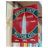 Vintage Style Empire State Motor Oil Flange Sign