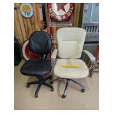 (2) Desk Chairs - Upholstery on white one is