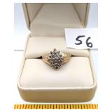 14K Gold & Diamond Ring 4g Total Ring Weight -