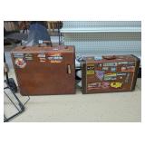 (2) Vintage Suit Cases with Cart