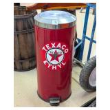 Trash Can with Texaco Decal - Measures Approx.