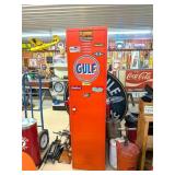 Metal Locker w/Gulf Sign and Other Decals -