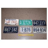 (6) Vintage License Plates