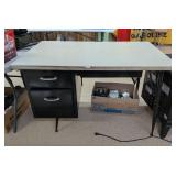 Metal Desk with Laminate Top - Measures Approx.