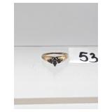 10K Gold & Diamond Ring 2.6g Total Ring Weight -