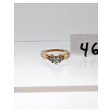 14K Gold & Diamond Ring 3.4g Total Ring Weight -