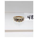 14K Gold & Diamond Ring 5.1g Total Ring Weight -