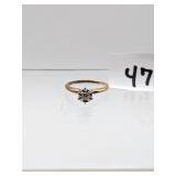 14K Gold & Diamond Solitaire Ring 1.9g Total Ring