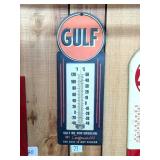 Vintage Gulf Oil Thermometer Sign - Measures