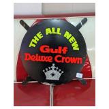 Vintage Gulf Deluxe Crown Tires Metal Sign - Mid