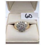 10K Gold & Diamond Ring 7.5g Total Ring Weight -