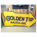 Rare Vintage Stoll Golden Tip Gasoline Arrow Sign