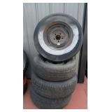 (4) 15 Inch 1957 Cadillac Wheels with Tires