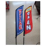 Welcome & Open Flag Signs