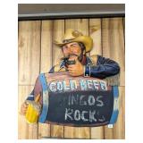 Rare Vintage Tavern Advertising Sign Cowboy Sign