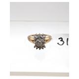 10K Gold & Diamond Ring 2.6g Total Ring Weight -