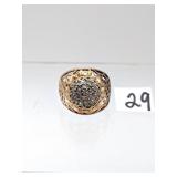 10K Gold & Diamond Ring 3.9g Total Ring Weight -