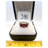 Costume Jewelry Ring with Red Stones