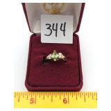 Costume Jewelry Ring with Green Stones