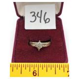 Costume Jewelry Ring with Green Stones