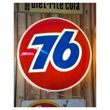 Large Light-Up Union 76 Oil Sign - does work -