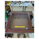 Wood & Glass Display Case - Measures Approx. 30W