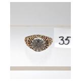 10K Gold & Diamond Ring 5.3g Total Ring Weight -