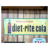 Vintage Diet Rite Cola Sign - Single Sided,