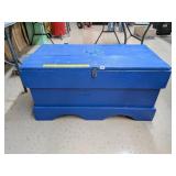 Vintage Wooden Storage Chest with UK Decal -