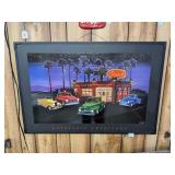 New Nostalgic Americana Framed Poster with Lights