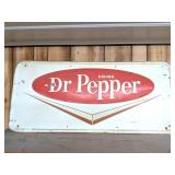 Vintage Drink Dr. Pepper Single Sided Tine Sign -