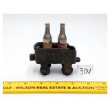 Cast Iron Toy Train Car with (2) Mini Royal Cola