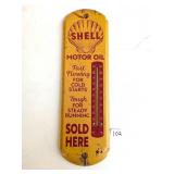 Vintage Shell Motor Oil Thermometer Sign -