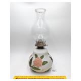 Vintage Milk Glass Oil Lamp - Measures Approx. 15