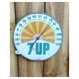 Vintage 1970s 7 UP Thermometer Sign - Measures