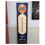 Large Reproduction Gulf Oil Thermometer Sign -
