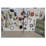 Assortment of Garage Items on Peg Board