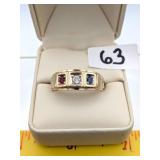 10K Gold Birthstone Ring 5.6g Total Ring Weight -