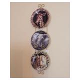 (3) Animal Decorative Plates with Holder -