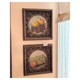 (2) Vintage Fruit Wall Hangings - Plastic -