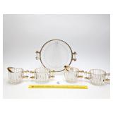 Vintage Clear Glass Creamer and Sugar Bowl with
