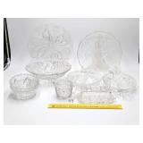 Group of Vintage Clear Glassware - one plate is