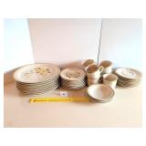Vintage Set of Crown Manor Handpainted Stoneware