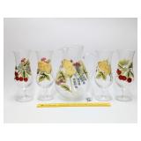 Oneida Fruit Cocktail Glass Pitcher and Tea Glass