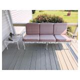 Wrought Iron Patio Sofa (approx. 74L) and Side